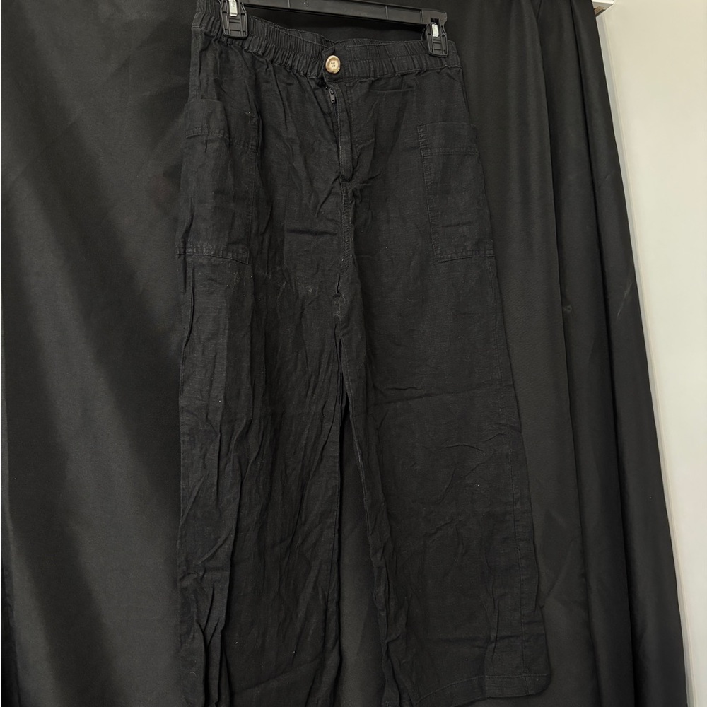Vylette Women’s Black Linen Pants